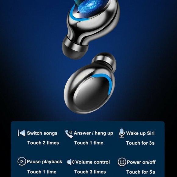 Bluetooth Earbuds for iPhone Samsung Android Wireless Earphone IPX7 Waterproof - Picture 4 of 5